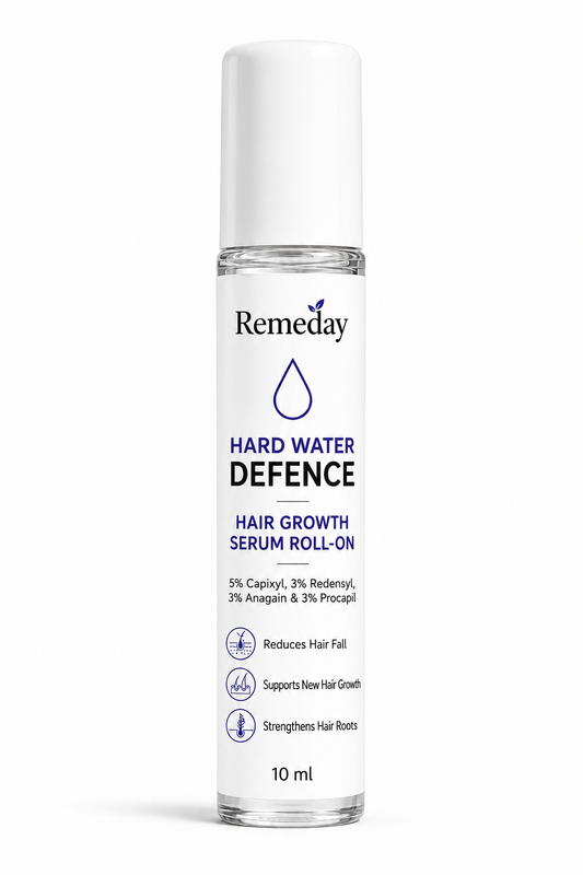 Remeday Hard Water Defence Hair Growth Serum Roll-On | 5% Capixyl, 3% Redensyl, Anagain & Procapil | Reduces Hair Fall & Strengthens Roots | Easy Roll-On Applicator | 10ml