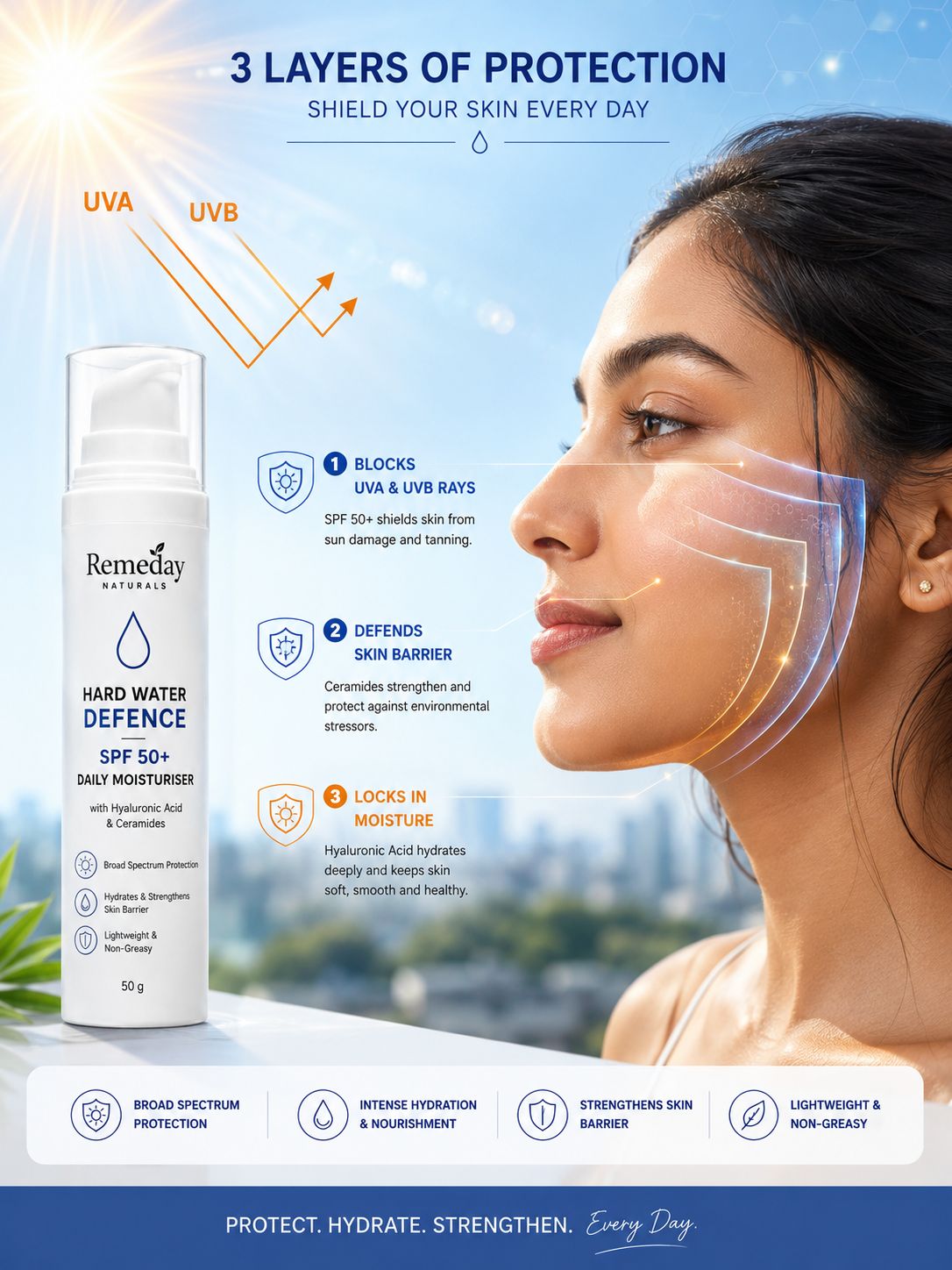Hard Water Defence SPF 50+ Daily Sunscreen Moisturiser